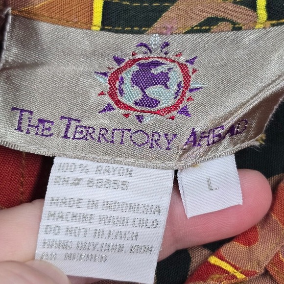 The Territory Ahead Shirt Mens Large Button Up Short Sleeve Aztec Southwestern - Picture 5 of 9